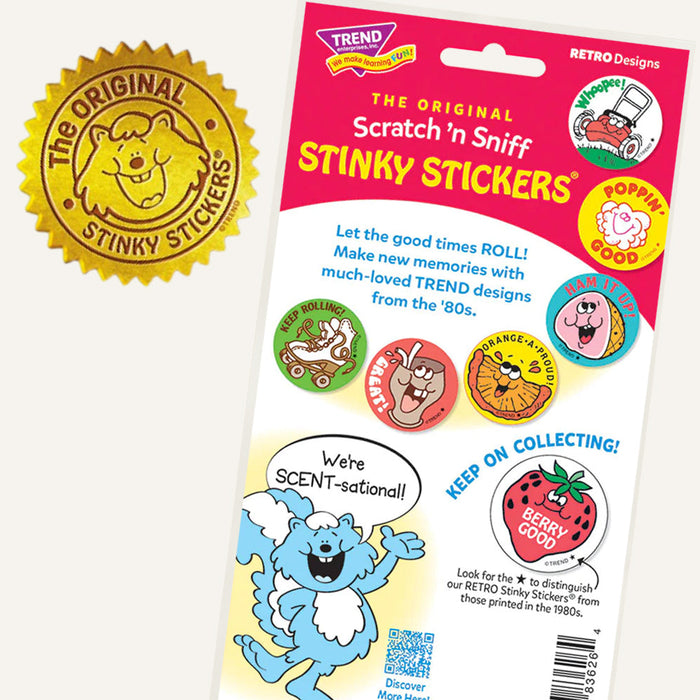How Sweet It Is! Cinnamon Roll Scented Retro Scratch 'n Sniff Stinky Stickers