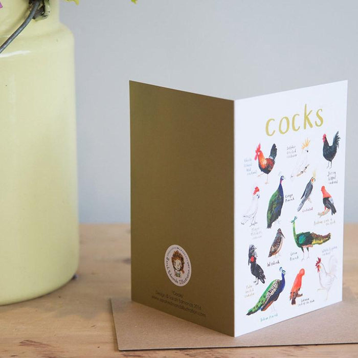 Cocks Dirty Bird Pun Greeting Card