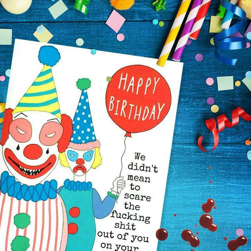 Creepy Clowns Birthday Card