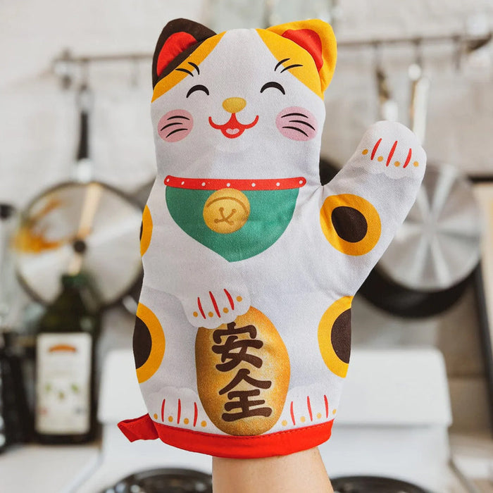 Feline Lucky Cat Oven Mitt