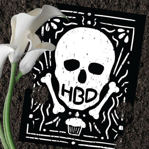 Happy Birthday HBD Skull Card