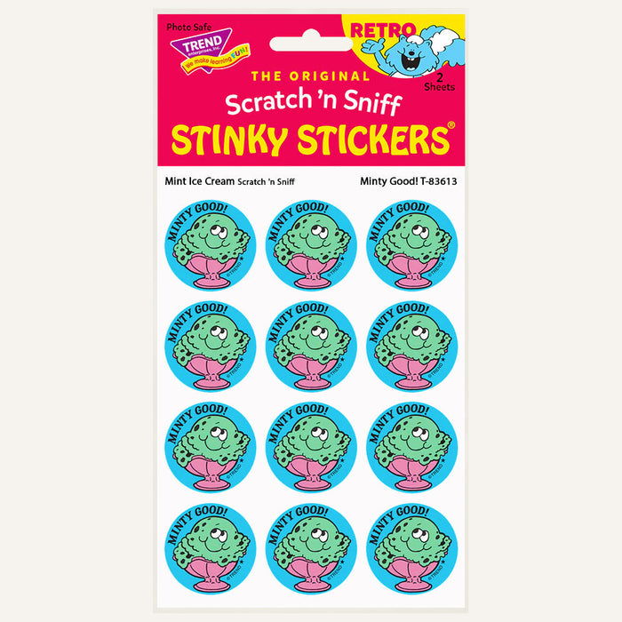 Minty Good! Mint Ice Cream Scented Retro Scratch 'n Sniff Stinky Stickers
