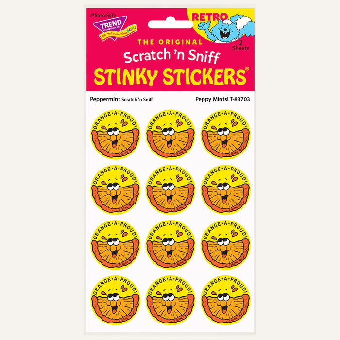 Orange-A-Proud! Orange Candy Scented Retro Scratch 'n Sniff Stinky Stickers
