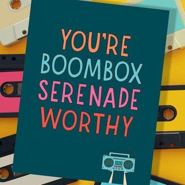 80's Boombox Serenade Relationship Day Card