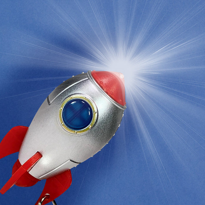 Retro Rocket Ship Keychain with LED + Sound