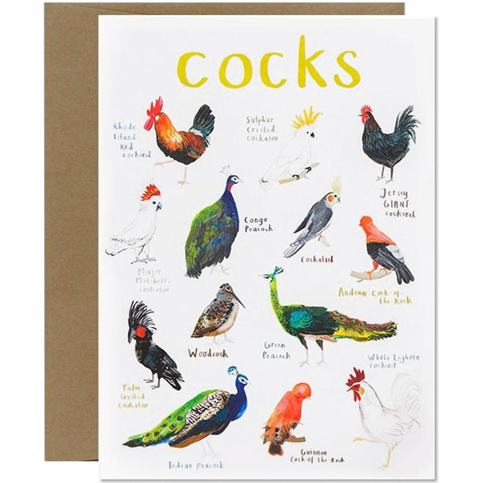 Cocks Dirty Bird Pun Greeting Card