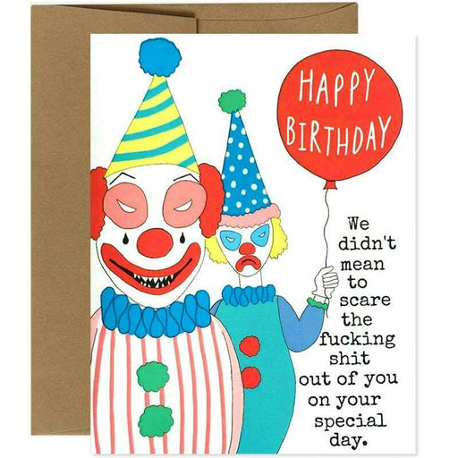 Creepy Clowns Birthday Card