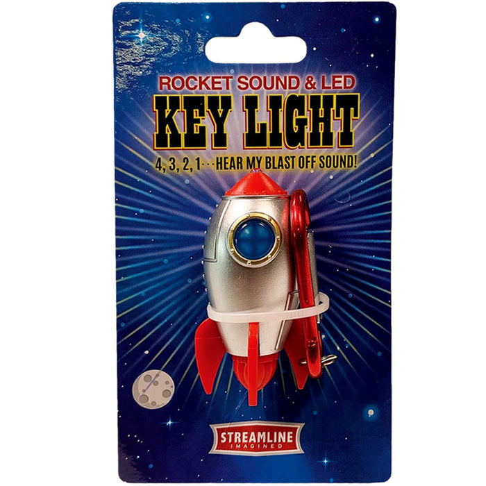 Retro Rocket Ship Keychain with LED + Sound