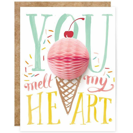 You Melt My Heart Ice Cream Cone Pop-up Relationship Card